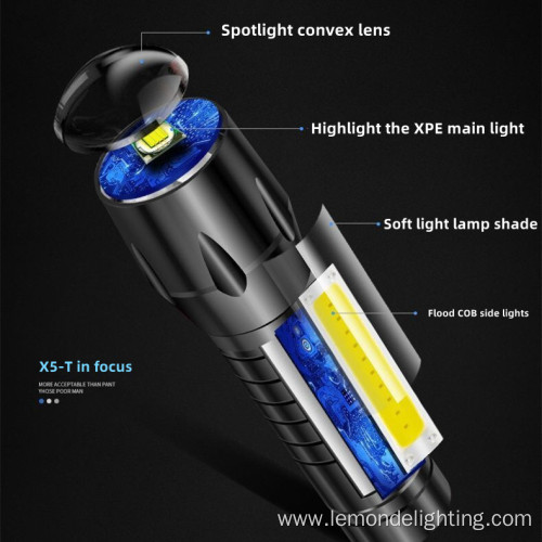 Portable Rechargeable Super Bright Mini LED COB Torch